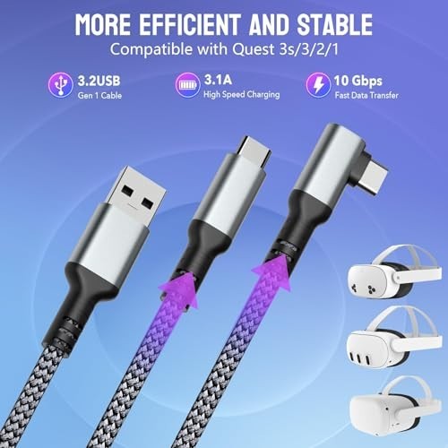 16FT VR Link Cable for Meta Quest 3/2/Pro - Play & Charge, Stable Data Transfer gallery