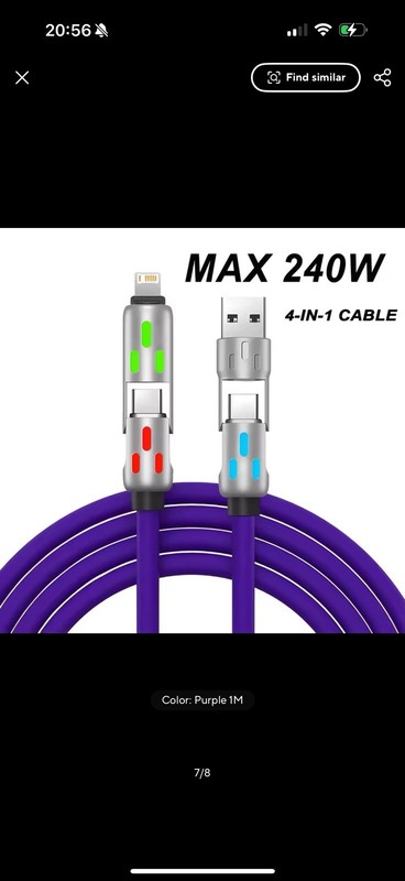4-in-1 USB C Cable 240W 4FT for Apple Cable Fast Charging 480Mbps Data Sync gallery