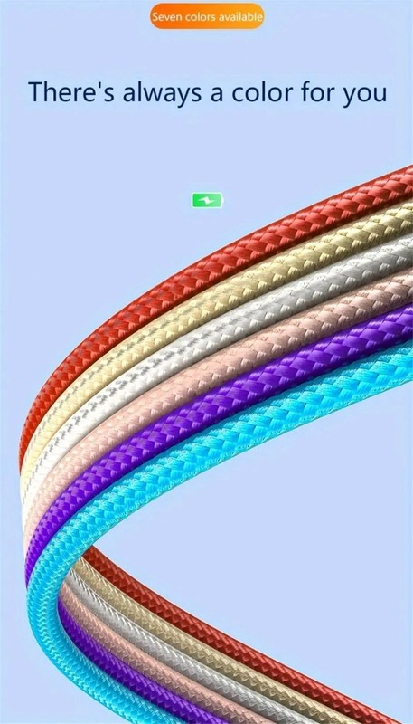 Braided Nylon USB C to USB C Cable Fast Charge 60W 90 Degree Right Angle gallery