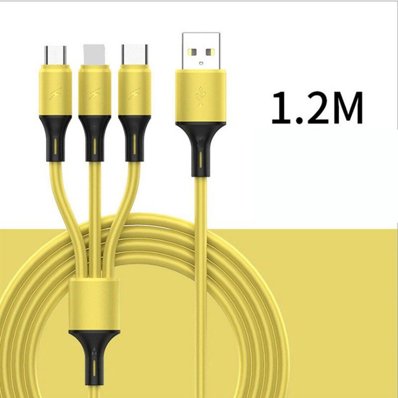 3 in 1 Charging USB Cable Charger Phone Type-C Micro iOS Multi Head ALL Phone ~ gallery