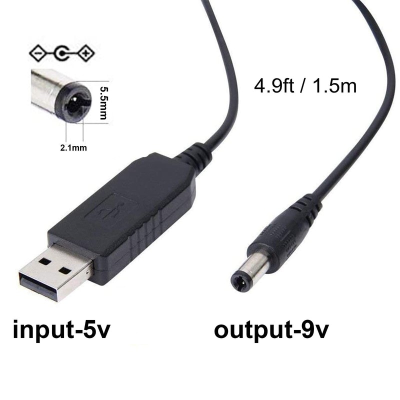 USB to 9V Adapter - DC 5V to DC 9V Step Up Cable Cord with DC Jack 5.5 x 2.1m... gallery