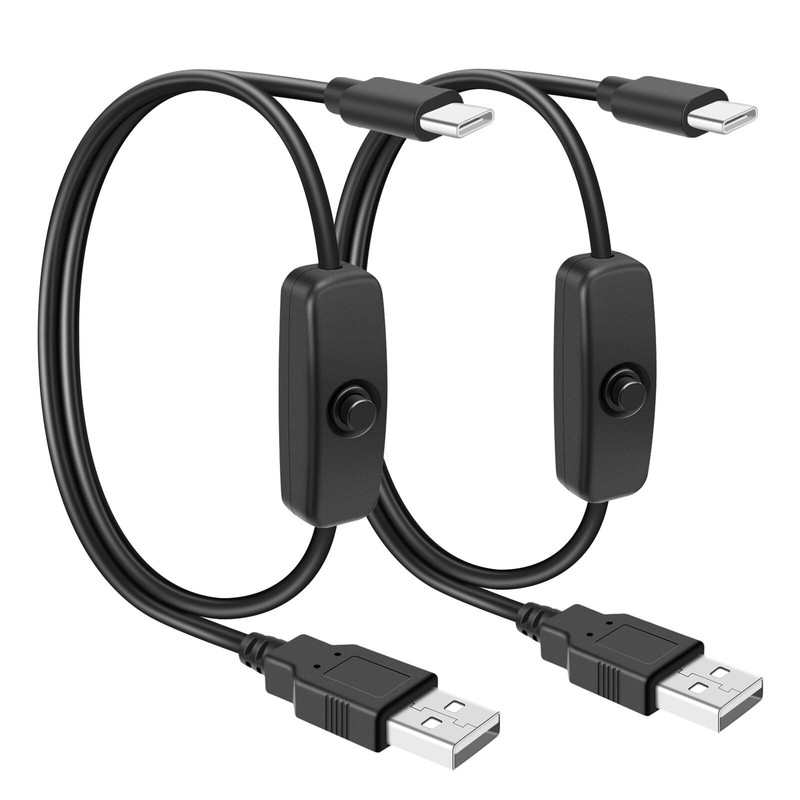 2Pcs 6.6FT 5V USB C Switch Extension Cable USB A to C Male Power USB Charging...