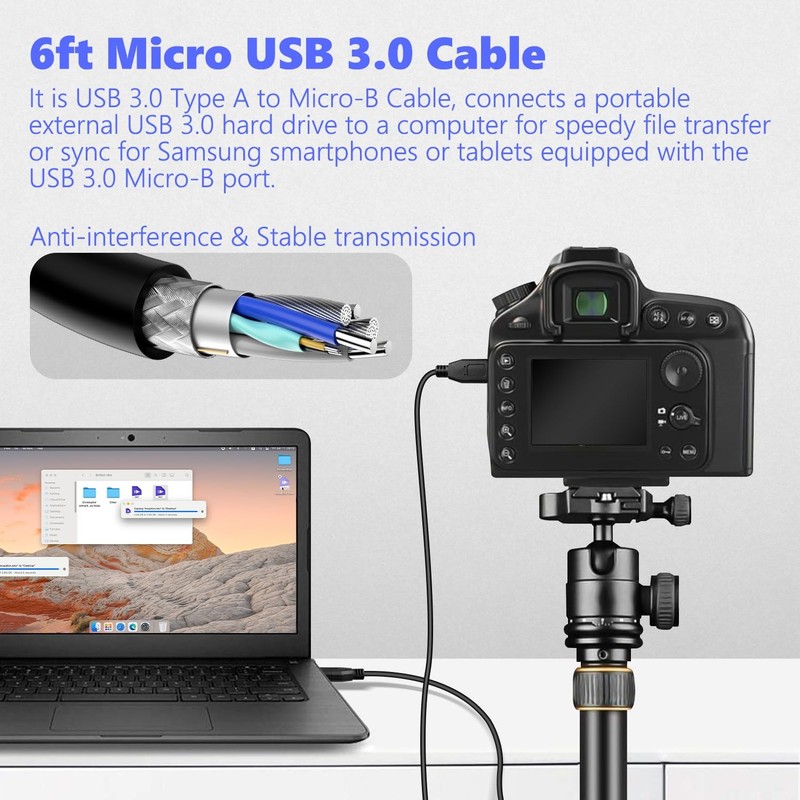 MaxLLTo 6Feet USB 3.0 Data Cable Cord for Western Digital WD My Book External... gallery