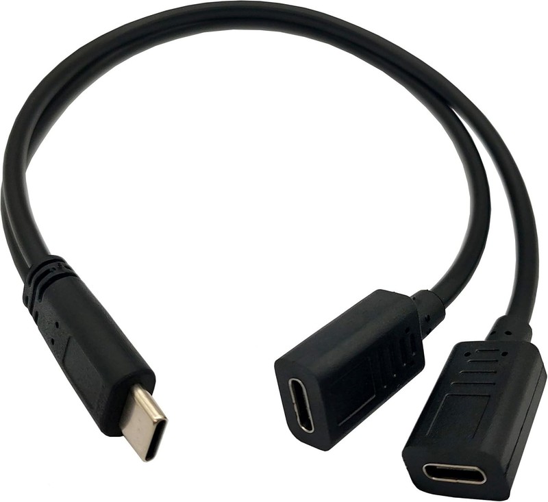 USB C Splitter Charge Cable,1 Feet USB Type C Male to 2 Dual Type C Female Y …