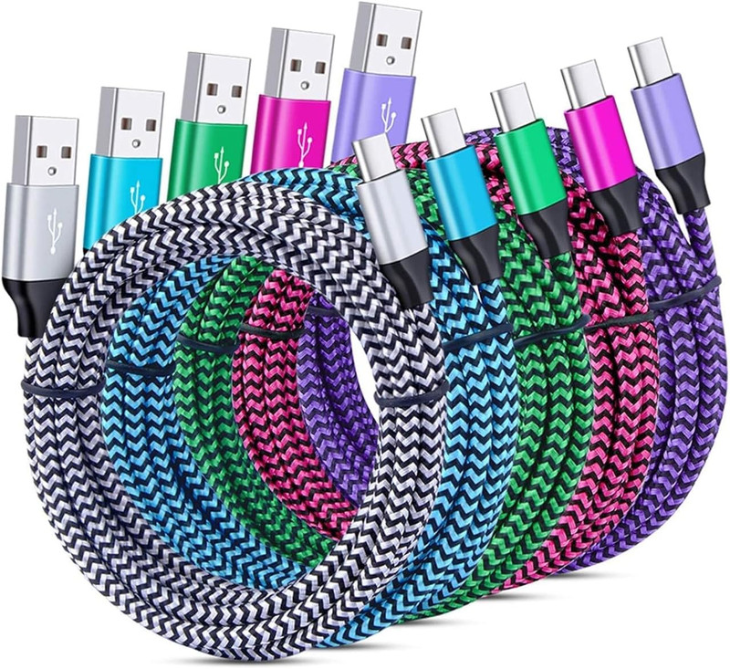 Galaxy S26 C Charger Cable Fast Charging 5Pack 6Ft Type USB C Car Cords Phone Ch