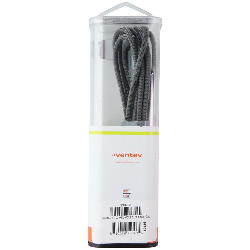 Ventev (10-Foot) USB-C to USB-C Charge and Data Sync Alloy Cable - Steel gallery