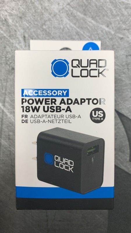 QUAD LOCK ACCESSORY POWER ADAPTOR 18W USB-A QLA-PWB-US 9348943006361
