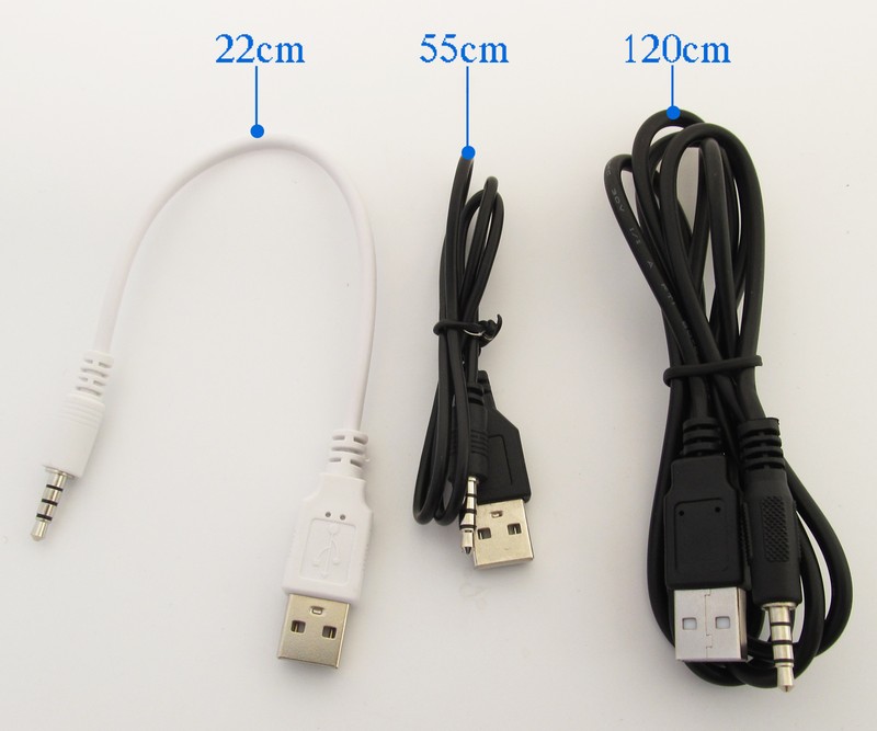 5pcs USB A Male To 4-Pole 3.5mm Male Adapter Converter Data Charging Cable gallery
