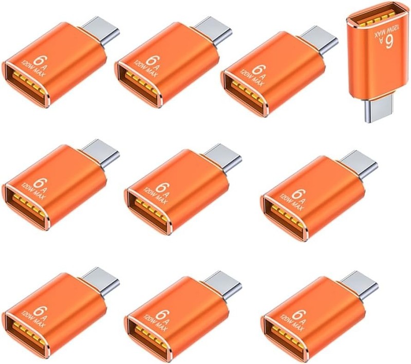 10PACK Type C Male to USB Female OTG Adapter connector for iphone 17/laptop/pc