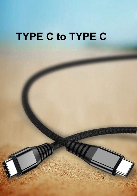 Durable 1 Foot USB C to USB C Cable – 60W Fast Charge with Lifetime
