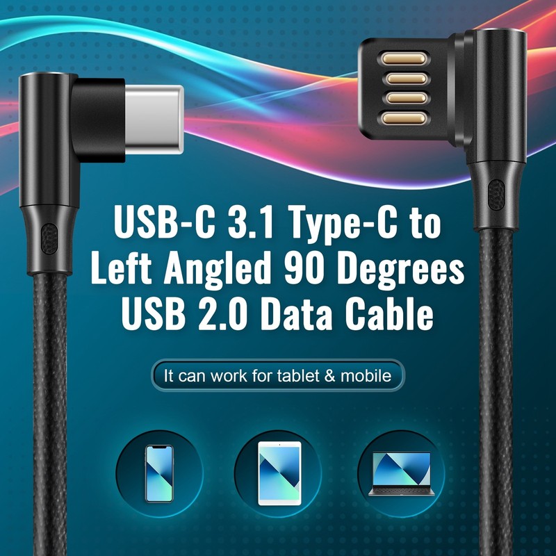 Usb-C 3.1 Type-C To Left Right Angled 90 Degree Usb 2.0 Data Cable with1257 gallery