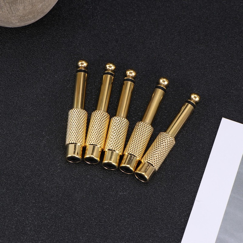 5 Pcs Audio Adapters and Connectors Gold Plated Female Stereo for Phone