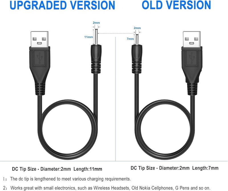 Portable 30cm USB to DC 2.0mm Charger for Mini Wireless Bluetooth Earphones gallery