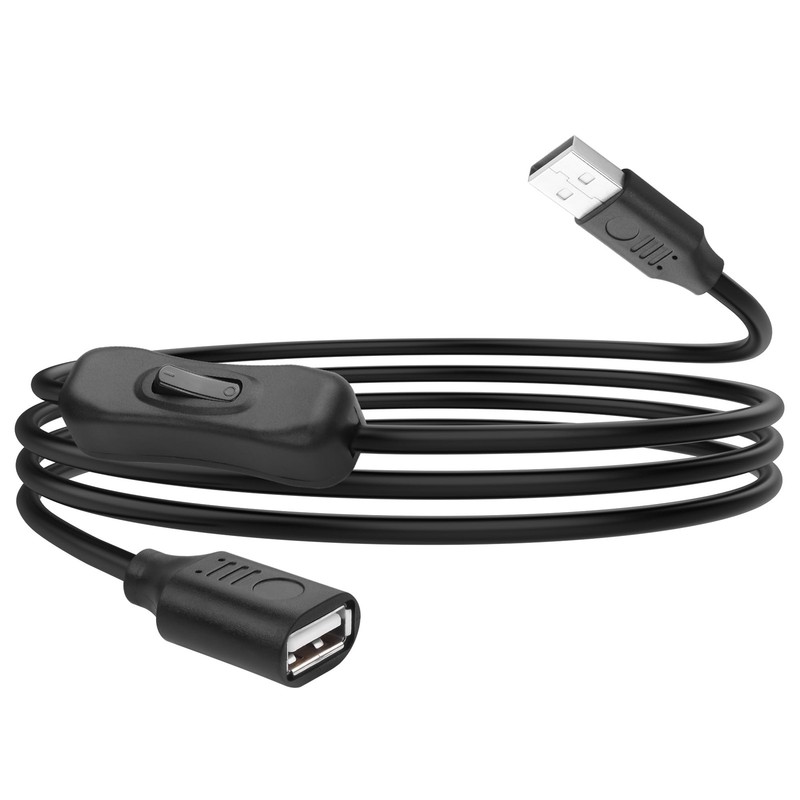 USB Extension Cable with On/Off Switch 90° 4.9FT LED Strips USB Fan Laptops