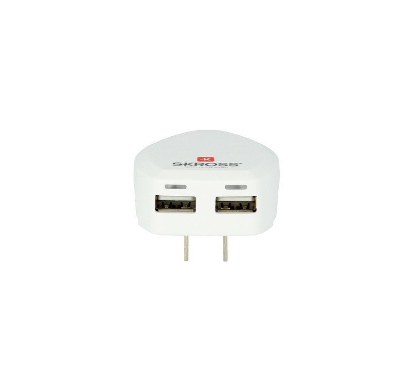 Skross US USB White Travel Charging Adapter