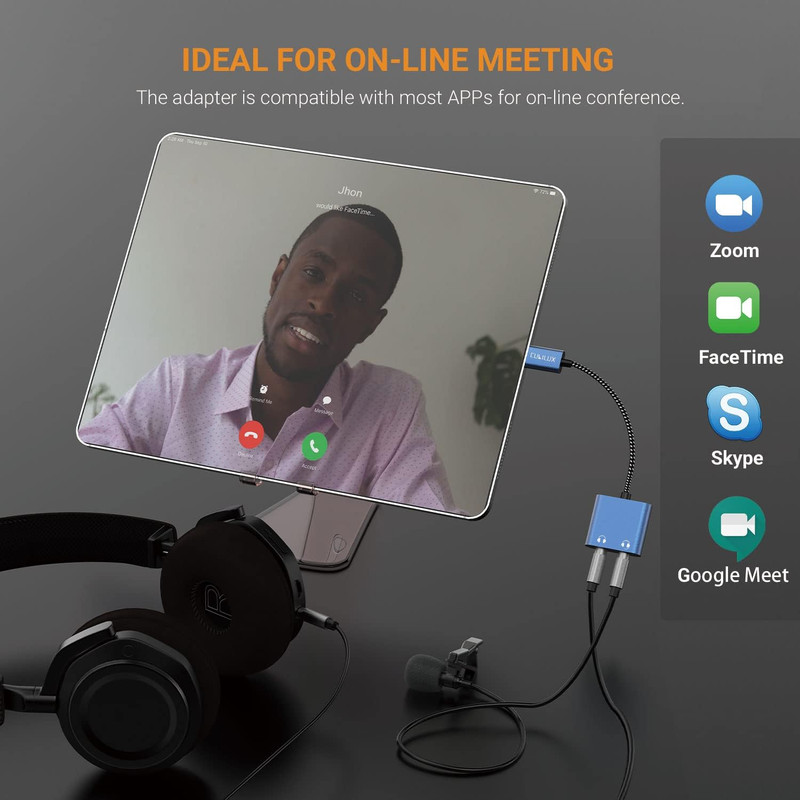 Cubilux USB C Dual Headphones Adapter, Type C to Double 3.5Mm Earphone Audio Spl gallery