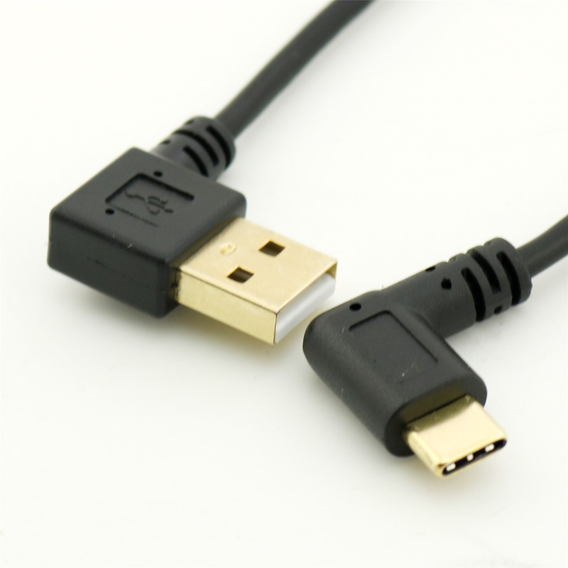 Type C Male Right angled to USB 2.0 A Male Left angled charging Sync Data Cable gallery
