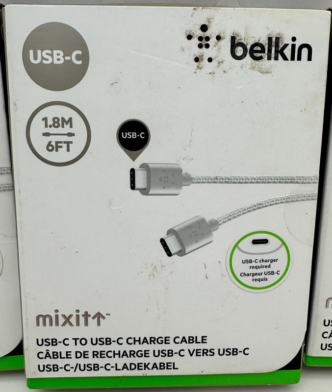 x2 Belkin Mixit USB-C To USB-C Charging Cable Black Gray 6ft For Tablet / Phone gallery