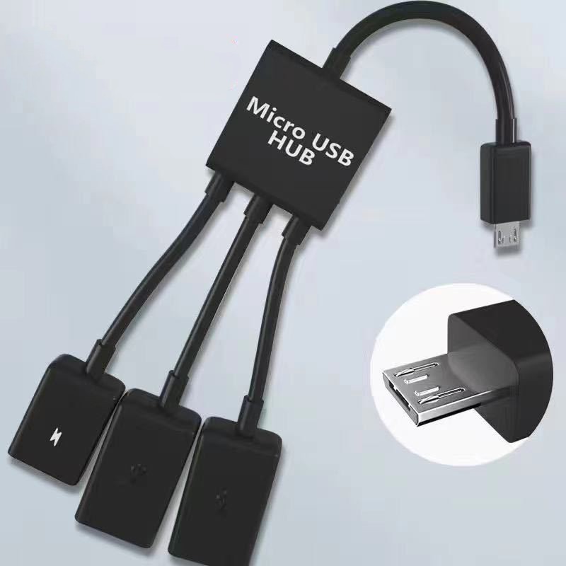 3 in 1 Male to Female Dual Micro USB 2.0 Host OTG Hub Adapter Cable gallery