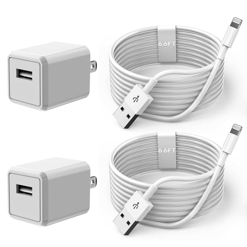 iPhone Charger Cord 6FT, [Apple MFi Certified] 2 Pack Lightning Cable Cube Ph...