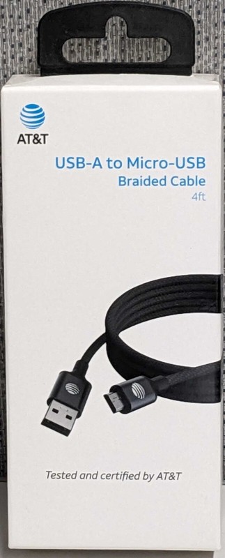 AT&T 4-foot Braided Micro USB Cable -Black