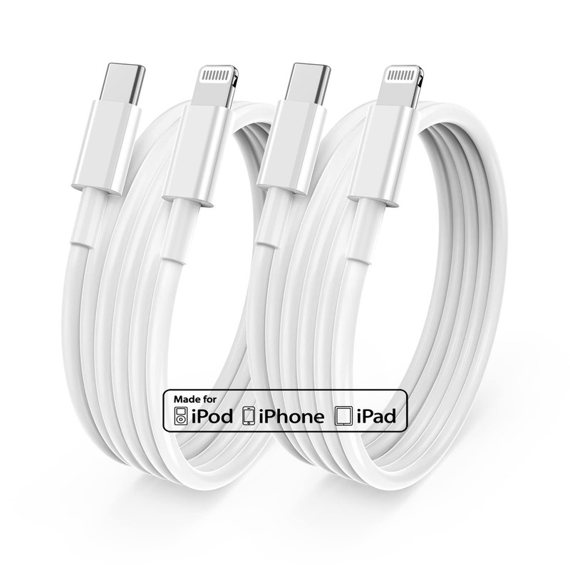 Long iPhone 12 13 14 Fast Charger Cable 10ft,[Apple MFi 10 Feet, 2PACK White