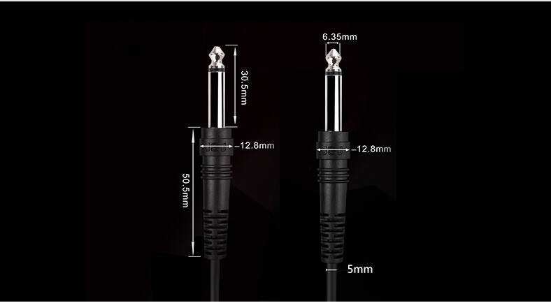 Premium 6.35mm 1/4" Male Guitar Audio Adapter Cable M/M 1.5m 5Ft Black Mono AU gallery
