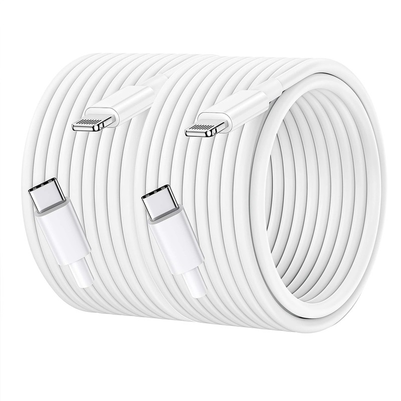 with USB to Lightning Cable 20FT 2 Pack 27W Max Fast Charging MFi Certified i…