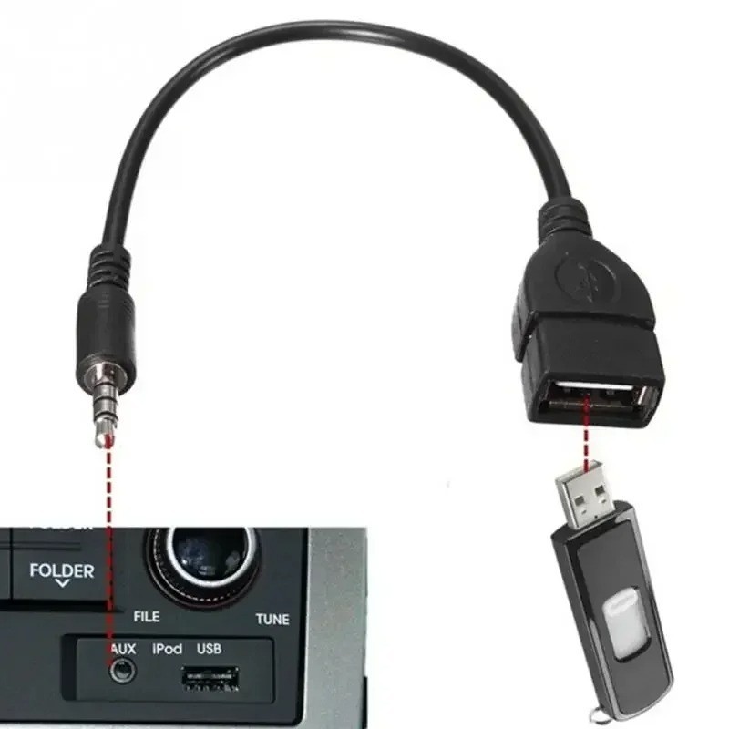 Audio AUX Jack 3.5mm Male to USB 2.0 Type A Female OTG Converter Adapter Cable gallery