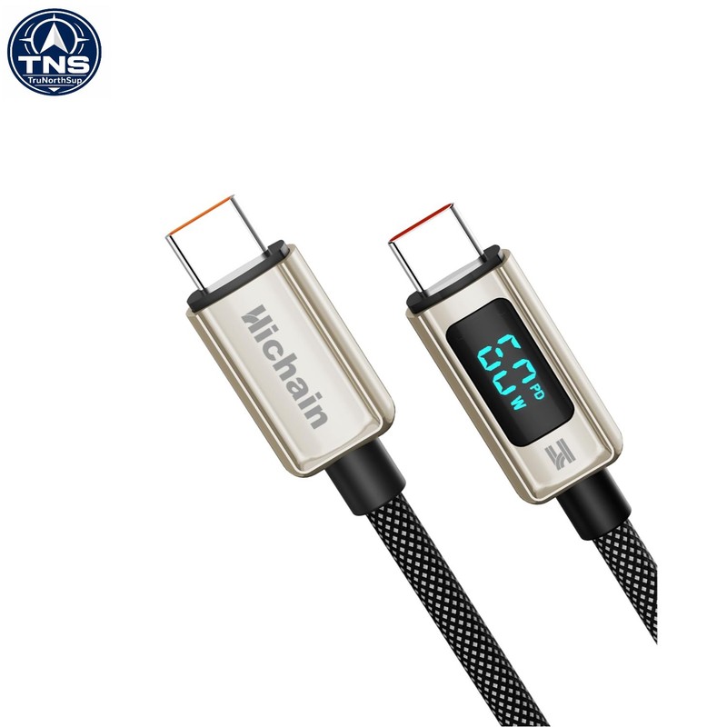 6FT USB C to USB C Cable Fast Charge LED Display 60W Nylon Braided for Smartp…