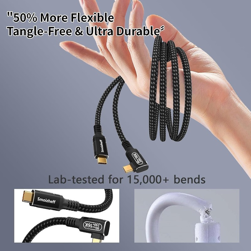 High-Speed 2m USB-C Cable: 80Gbps Data, 240W Fast Charge gallery