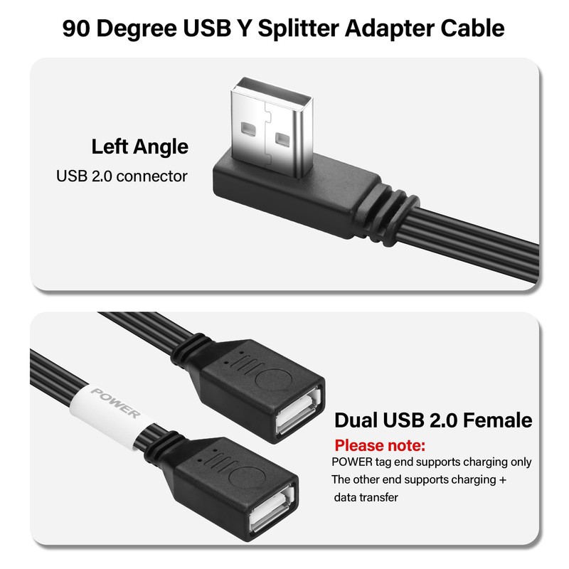 USB 2.0 Y Cable Splitter USB Male to Dual USB Female USB Splitter Adapter Ext... gallery