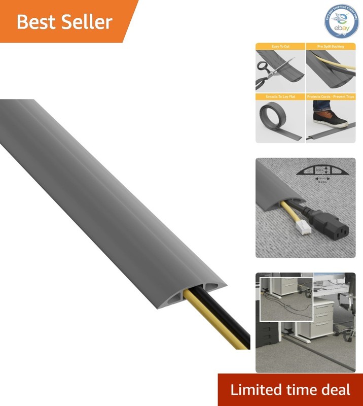 Flexible PVC Cable Protector – 6 Ft Non-Slip Cord Cover for Indoor Safety