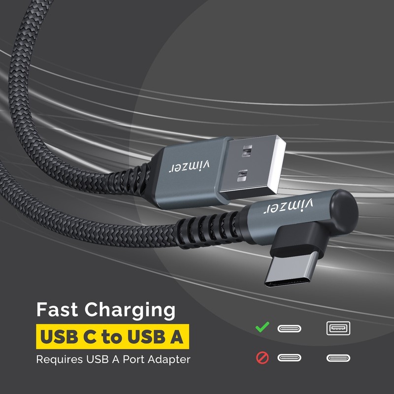 L Shape 90° USB-C Cable Fast Charger Right Angle Type-C Cord for Samsung Galaxy gallery