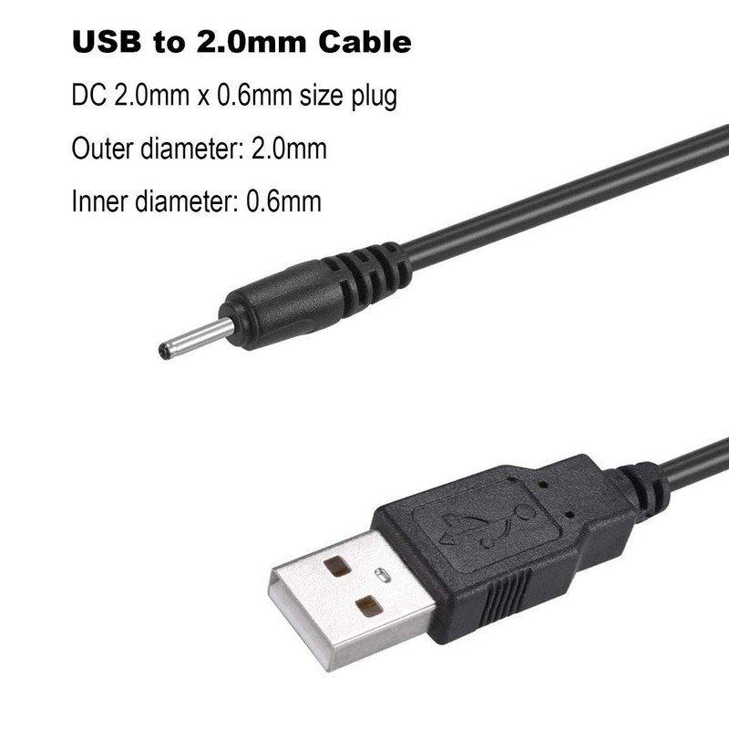 USB to DC 2.0mm Cable, 1.5ft/0.5m USB 2.0 Type A Male to DC 2.0mm x 0.6mm 5 V... gallery