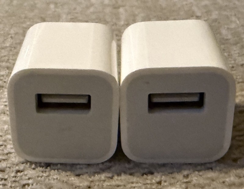 Apple 5W OEM USB Wall Charger Cube Power Adapter for iPhone – White (2 PACK)