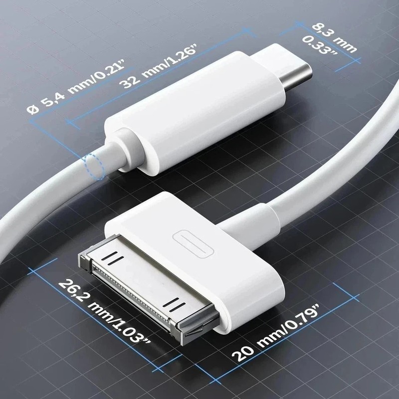 30-Pin to USB C Adapter Cable for Iphone, Ipad, Ipod – 3Ft (Next-Generation Data gallery