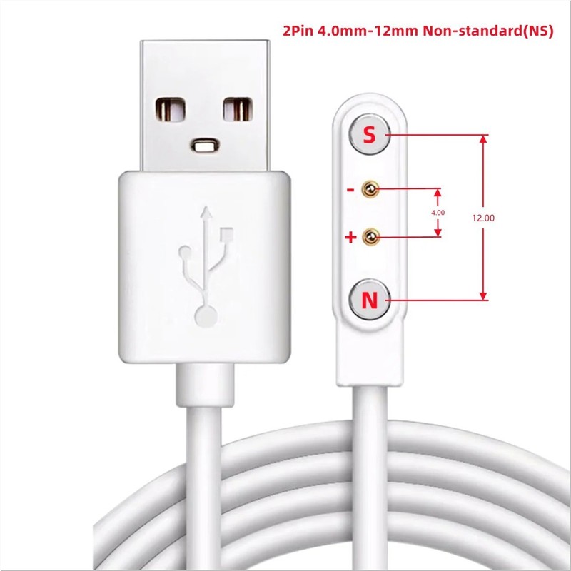 2-Pin Universal USB Data Charging Cable Magnetic Charger For Smart Watch 2.84mm