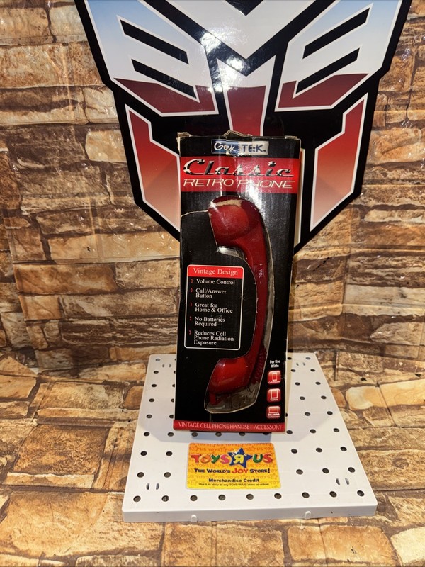 GEEK TEK Classic Retro Phone Handset, Red Vintage Design Call Answer Button NOB