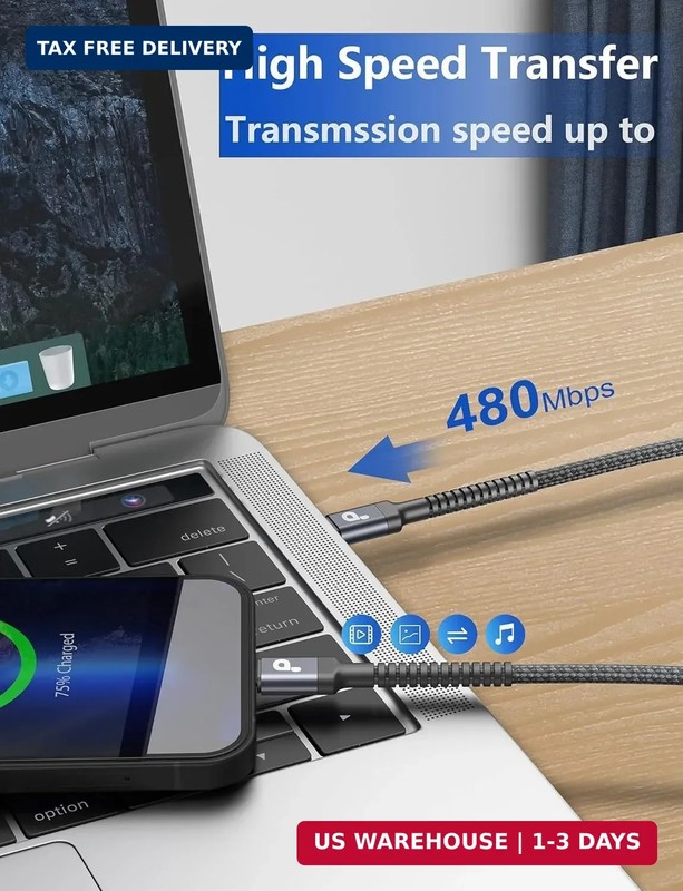 USB to USB C Cable 3A Fast Charging [2 Pack, 6FT], USB A to USB C Charger Cord, gallery