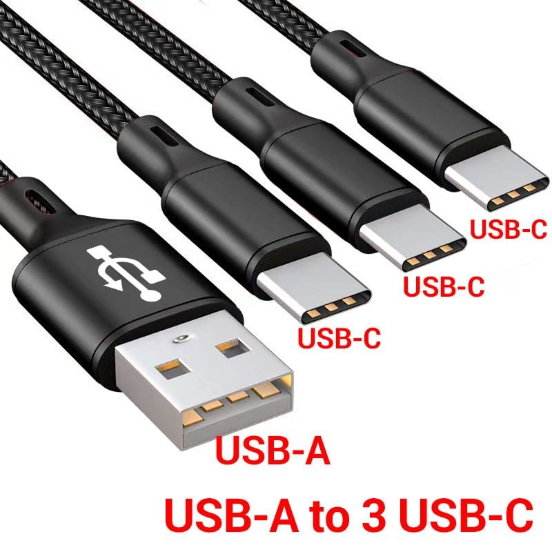 Multi USB Cable 6.6FT, 2Pack, Charge 3 Phones Simultaneously, 3 in 1 USB-Char... gallery