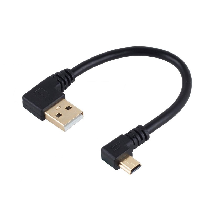 Right Angle Mini USB Cable 6 Inch Short Power Cable 3-Pack gallery