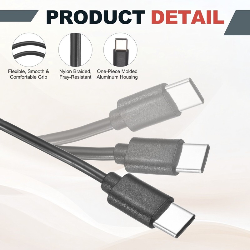 1 Pcs Multi USB A to 2 USB Type C 2 in 1 Splitter 5 Inch, Black gallery