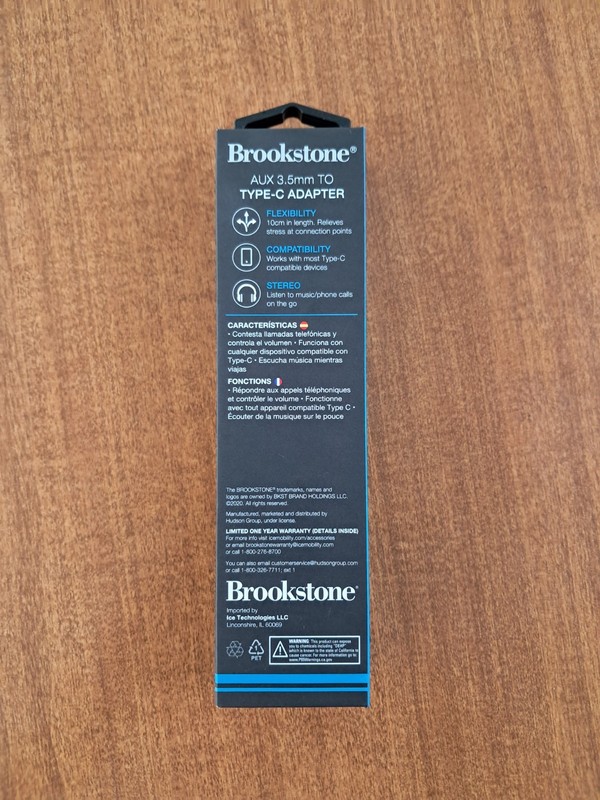 New Brookstone Aux 3.5 MM To Type C Adapter 6 Inch Elecrronics Phone gallery