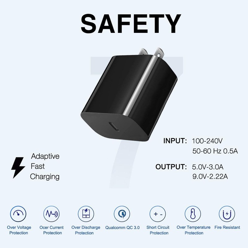 20w USB-Power Adapter Plug 6ft Multi Charger Cable Splitter 1 in 3 Out Fast C... gallery