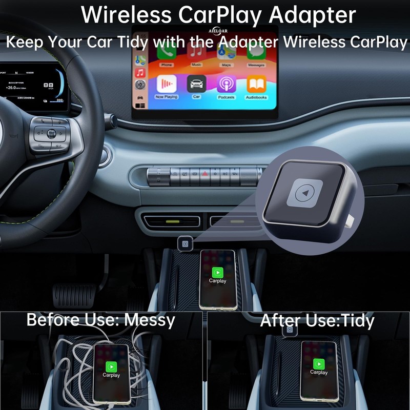 Wireless CarPlay Adapter, 2025 Upgrade, Plug & Play, Convert Wired to Wireless, gallery