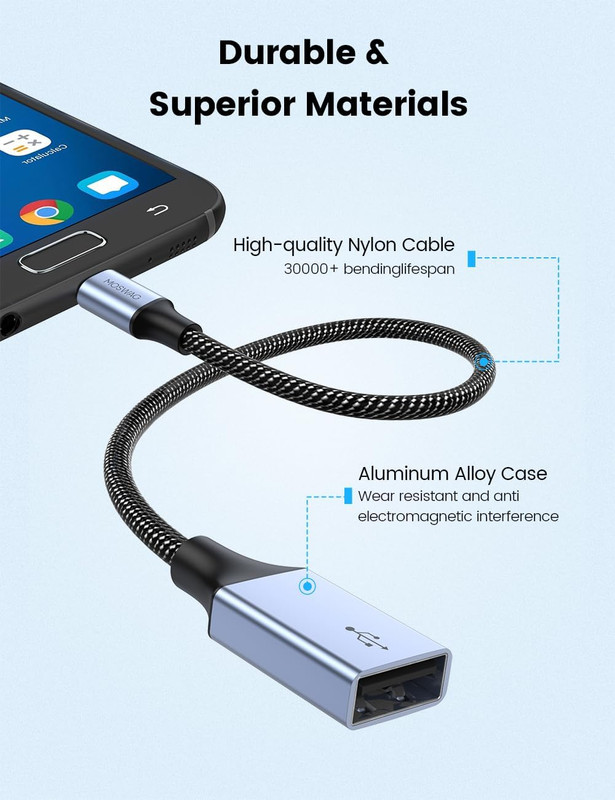 Micro USB 2.0 OTG Cable, Micro USB Male to Female USB Compatible with Samsung Ph gallery