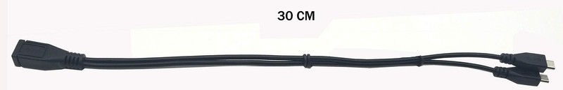 Micro USB Splitter Cable 1 Female 2 Male Y Extension Charge 0.3m/12inch 1Pcs gallery