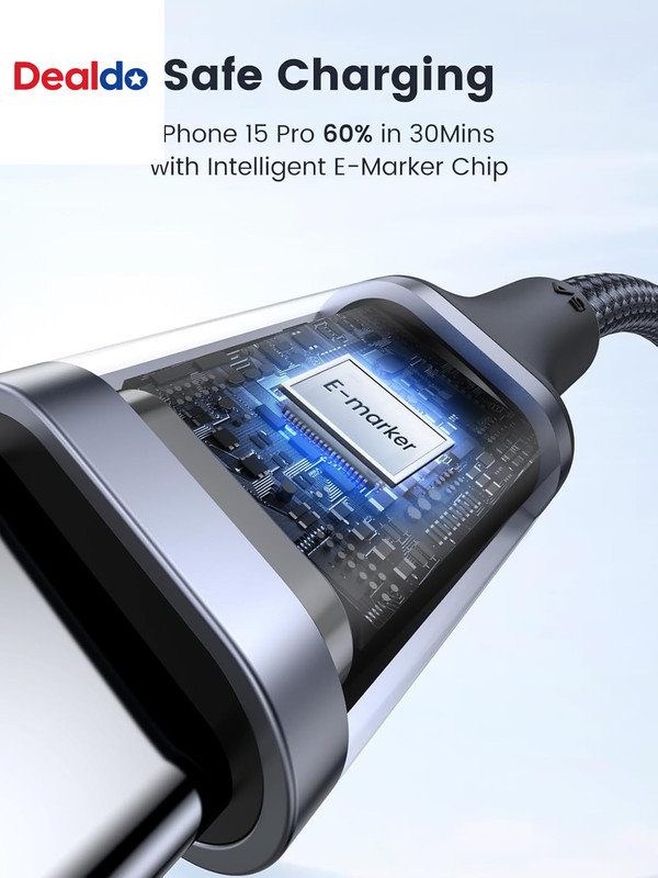 USB C to USB C Cable, 100W 2-Pack USB C Charger Cable for Iphone 17/17 Air/17 Pr gallery