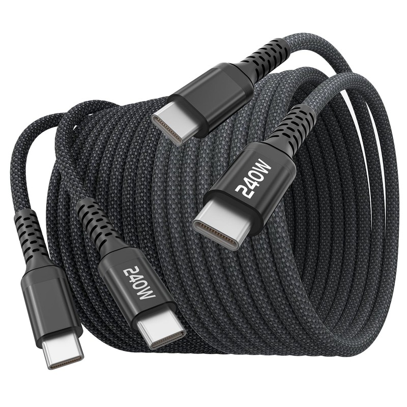 USB C Cable,6ft, 2Pack 240W USB C to C Fast Charging C Charger Cord,Braided T…